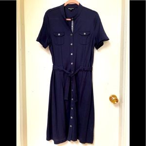 Navy Blue Shirt Dress
